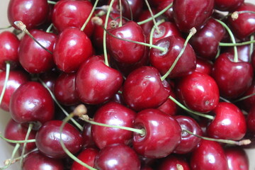 delicious, red cherries background