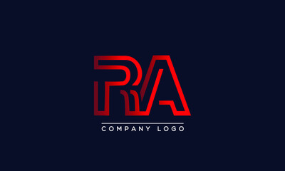 Fototapeta na wymiar Creative letters RA or AR Logo Design Vector Template. Initial Letters RA Logo Design 
