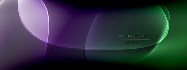 Vector abstract background - liquid bubble shapes on fluid gradient with shadows and light effects. Shiny design template for text