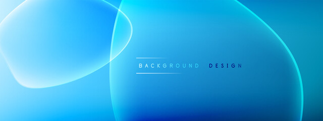 Obraz premium Vector abstract background - liquid bubble shapes on fluid gradient with shadows and light effects. Shiny design template for text