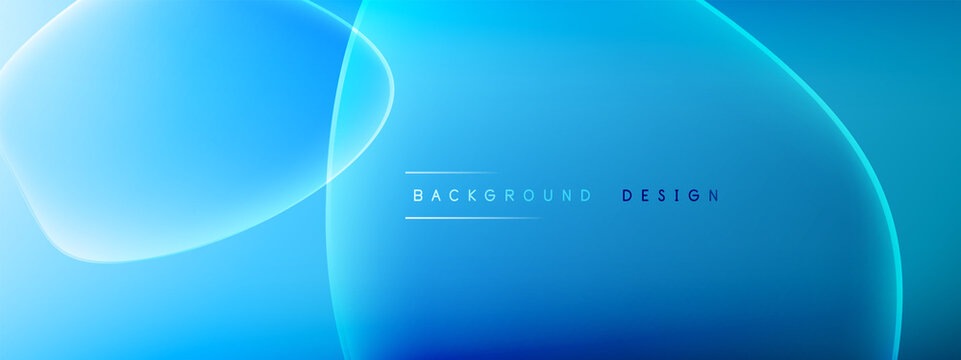 Vector abstract background - liquid bubble shapes on fluid gradient with shadows and light effects. Shiny design template for text