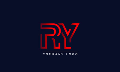 Creative letters RY or YR Logo Design Vector Template. Initial Letters RY Logo Design	 - obrazy, fototapety, plakaty