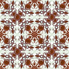 Vintage jewelry seamless pattern with colored gems...Flowers made of precious stones...