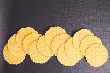 background of spicy gluten-free wafer cracker with corn starch and potato flakes