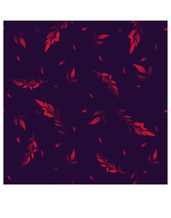 vector seamless pattern of leafs and forest theme