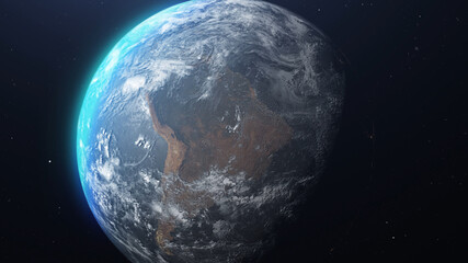 3D rendering- South America, Earth Space view
Map ,Outer Space Travel Concept 3D 
, South America
