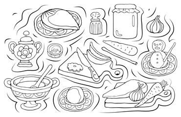 Home Cooking vector sketchy illustration