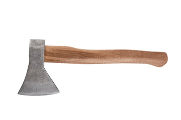 Old axe isolated on white background with cliiping path