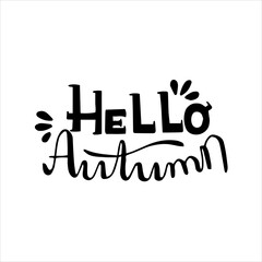 Hand written Lettering Hello Autumn