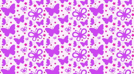 Butterfly Seamless Vector Pattern Design 