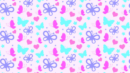 Butterfly Seamless Vector Pattern Design 