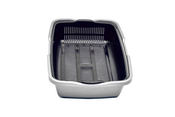 New gray, empty cat tray. Toilet for the cat.