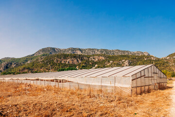 Greenhouse in front of Taurus Mountains