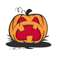 Vector of Spooky Halloween Pumpkin Style