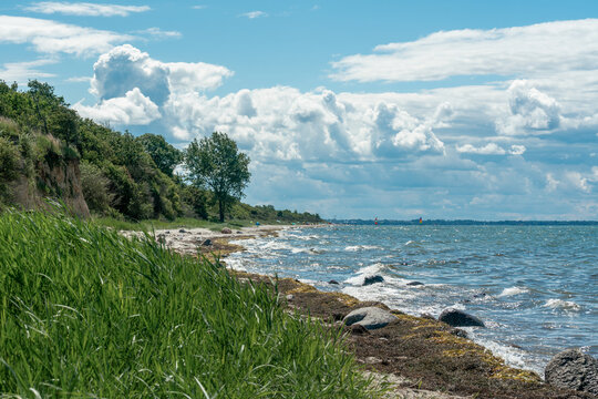 Beach and sandstone cliffs at the baltic sea island Poel
