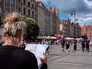 people walking in the city tourism in gdansk poland