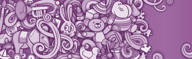 Cartoon cute doodles kids toys illustration