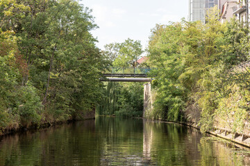 Karl Heine Canal in Leipzig. Saxony. Germany. This is a wonderful place for water sports