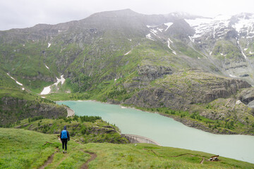 mountains, sea and sheeps at Grossglockner in Austria