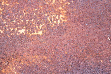 Old, ancient, heavily rusty steel plate close up, background image
