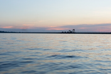 Colorful clouds on sunset sky in Khun Dan Prakan Chon Dam	
