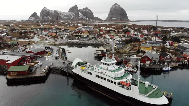 Aerial View Of The Harbor And Port Of A Small Town In Scandinavia (3)