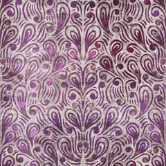 Seamless abstract pattern in tyrian purple. Detailed intricate highly textured feminine design. Repeat textile material for surface design. Girly fuchsia rich luxurious pattern.