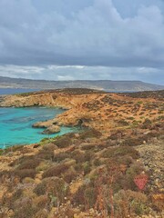 view of the coast of crete greece