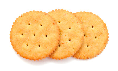 Delicious crackers isolated on white