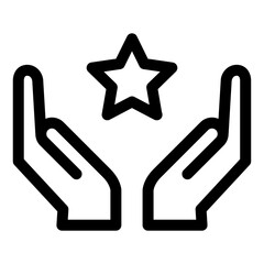 Hand and star icon