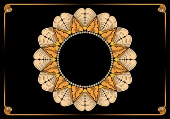 vintage frame with sunflower ornaments