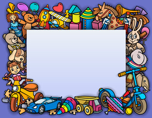 Obraz na płótnie Canvas Cartoon doodles hand drawn kids toys frame