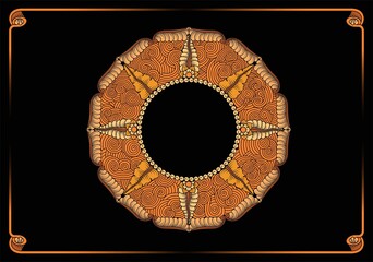 vintage frame with sunflower ornaments