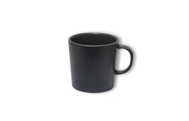 Isolated coffee cup, black cup on white background.