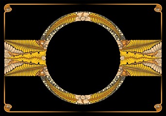 gold frame with isolated diamonds