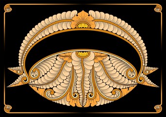 vintage frame with ribbon