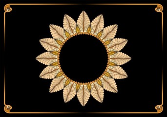 vintage frame with sunflower ornaments