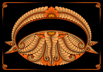 vintage frame with ribbon