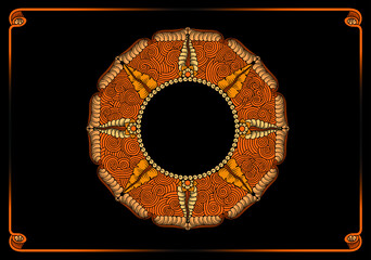 vintage frame with sunflower ornaments