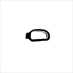 car classic rear view mirror isolated icon on white background