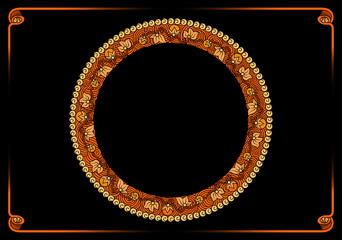 gold frame with isolated diamonds