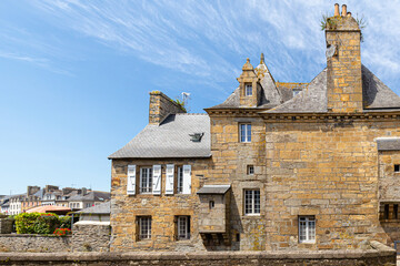 Fototapeta na wymiar house facade in Landerneau, Brittany