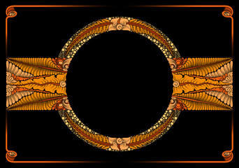 gold frame with isolated diamonds