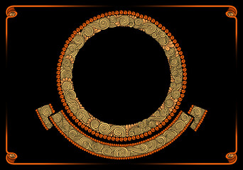 vintage frame with ribbon