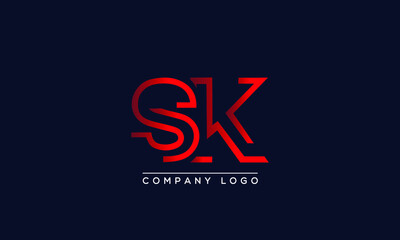 Fototapeta na wymiar Creative letters SK or KS Logo Design Vector Template. Initial Letters SK Logo Design 