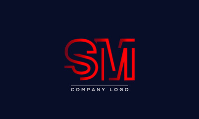 Creative letters SM or MS Logo Design Vector Template. Initial Letters SM Logo Design	