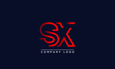 Fototapeta na wymiar Creative letters SX Logo Design Vector Template. Initial Letters SX Logo Design 