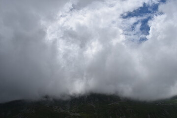 Fototapeta na wymiar time lapse of clouds in the fog