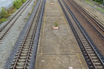 close up railway in country Thailand