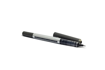 Isolated fountain pen, black pen on white background.